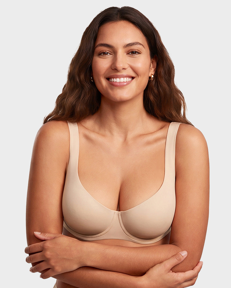 Bare-Unlined Demi Bra with Jelly Gel