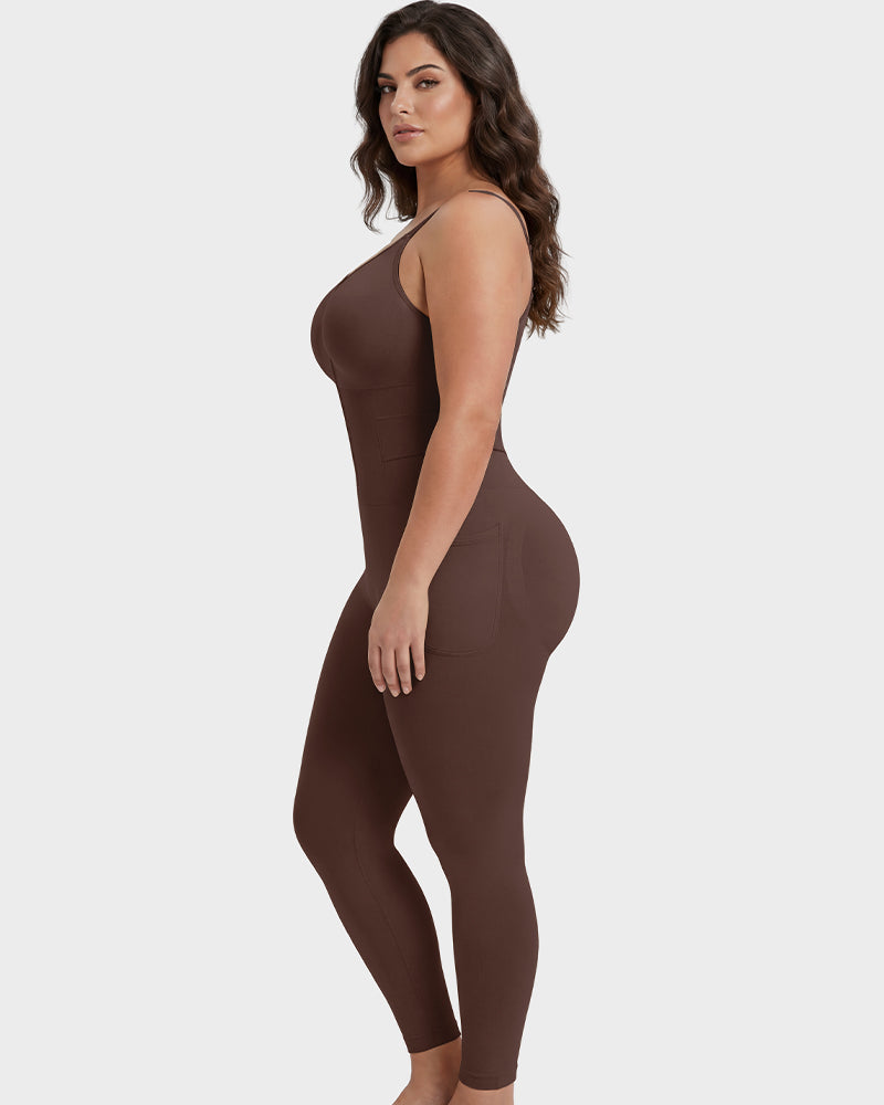 Deep V Front Zip Full Body Shaper