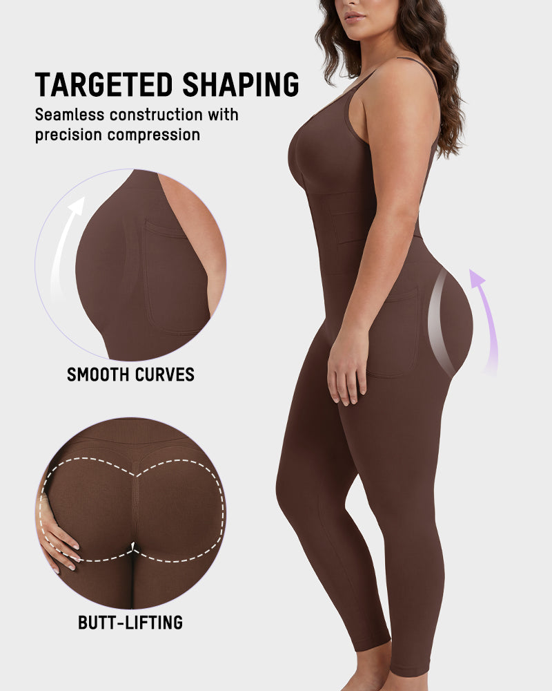 Deep V Front Zip Full Body Shaper