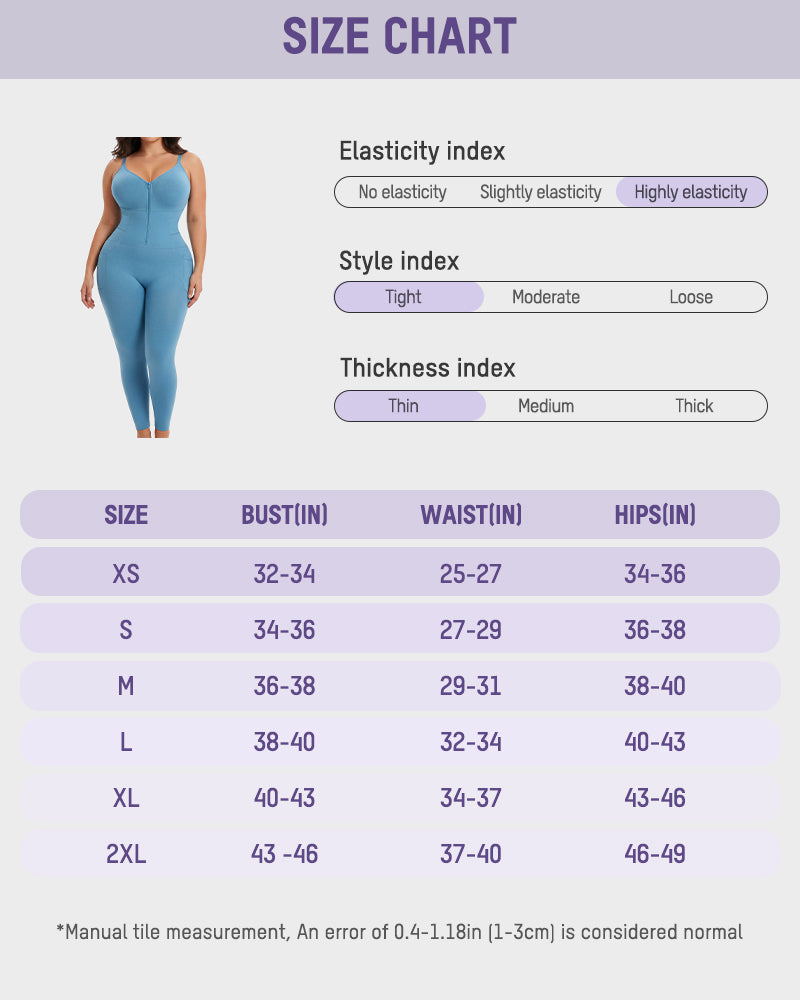 Deep V Front Zip Full Body Shaper