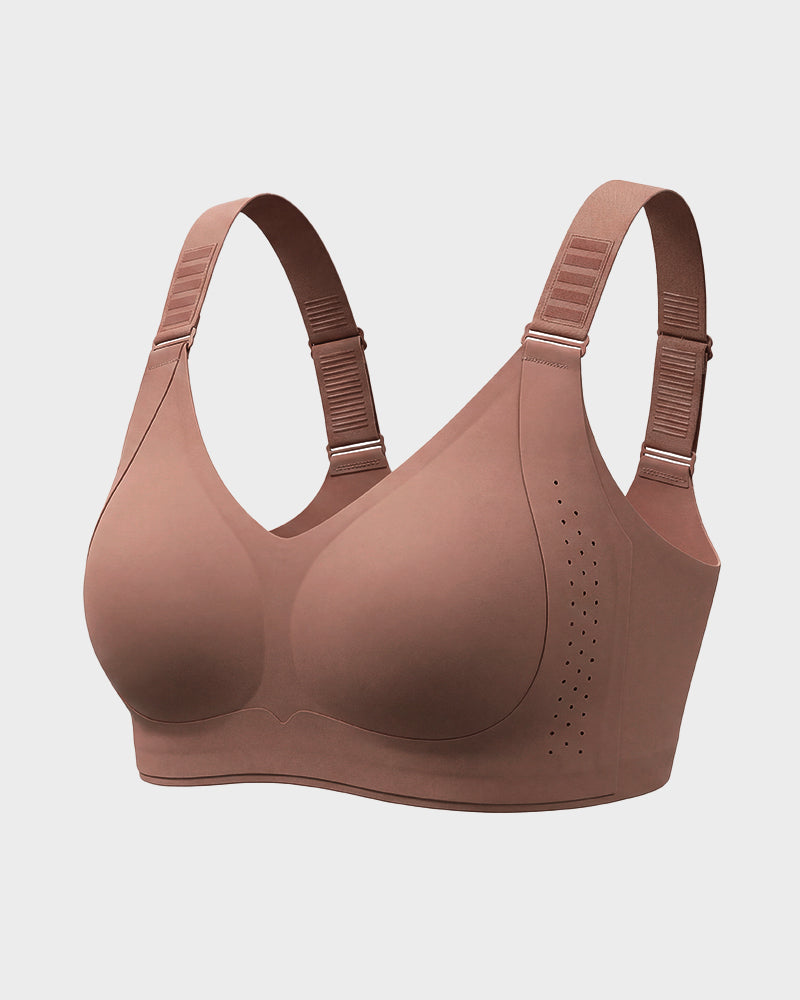 Front Clasp V-Neck Wireless Minimizer Bra
