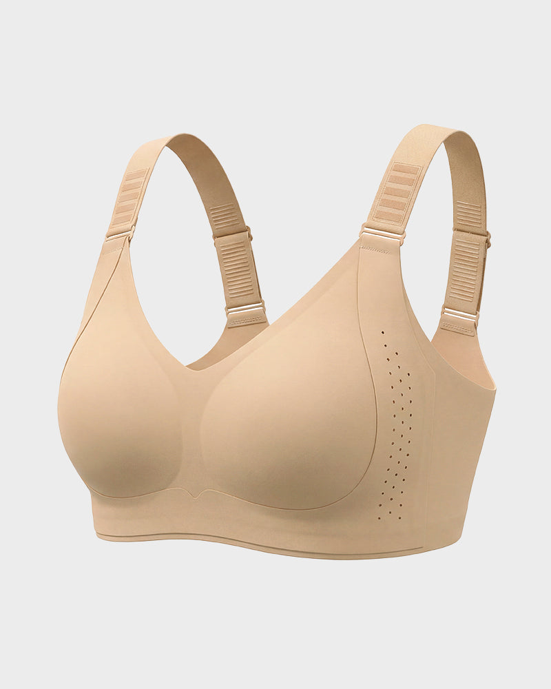 Front Clasp V-Neck Wireless Minimizer Bra