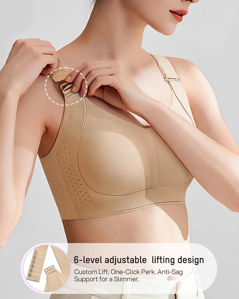 Front Clasp V-Neck Wireless Minimizer Bra