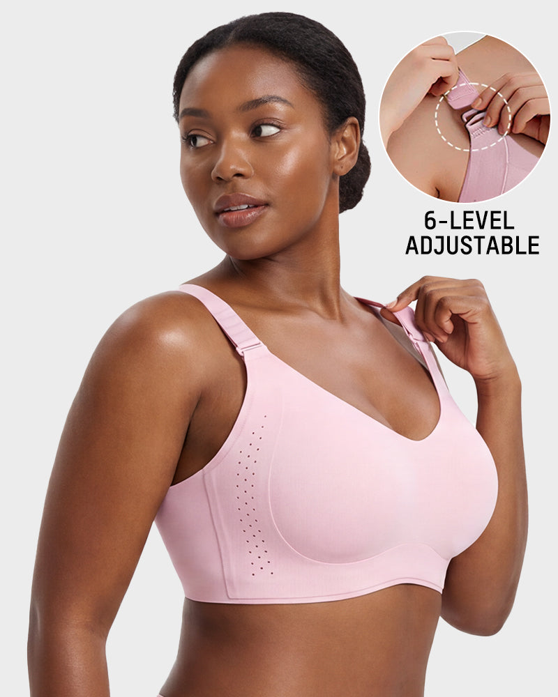 Front Clasp V-Neck Wireless Minimizer Bra