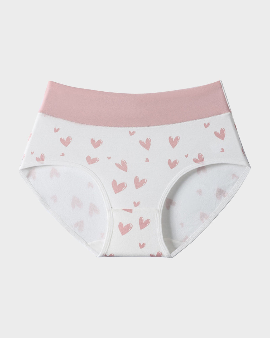 6-Pack Soft Cotton Heart Print High-Waist Panties