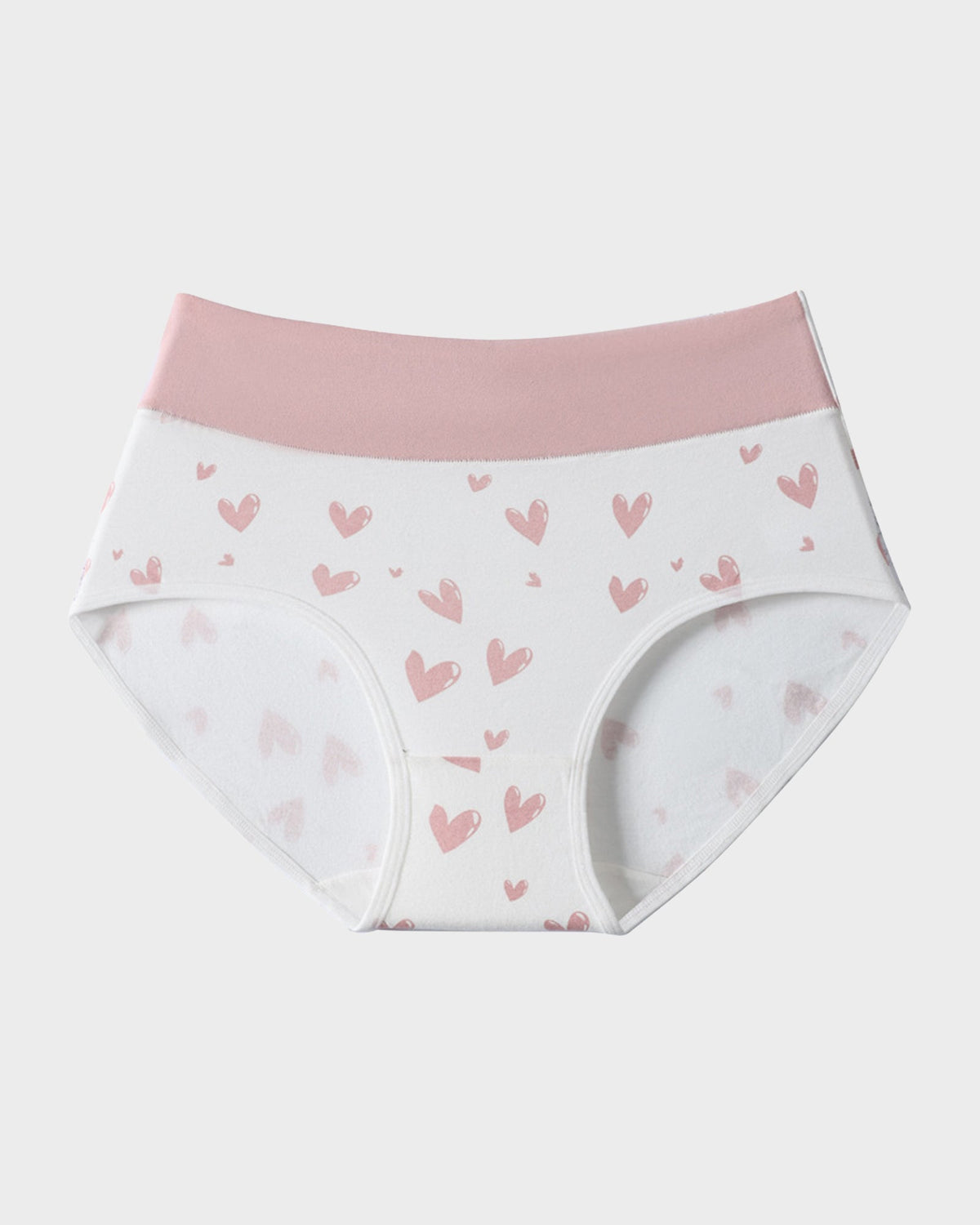 6-Pack Soft Cotton Heart Print High-Waist Panties