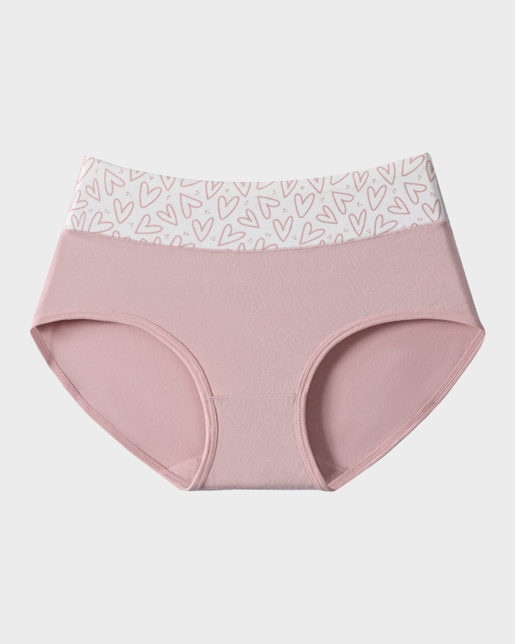 6-Pack Soft Cotton Heart Print High-Waist Panties