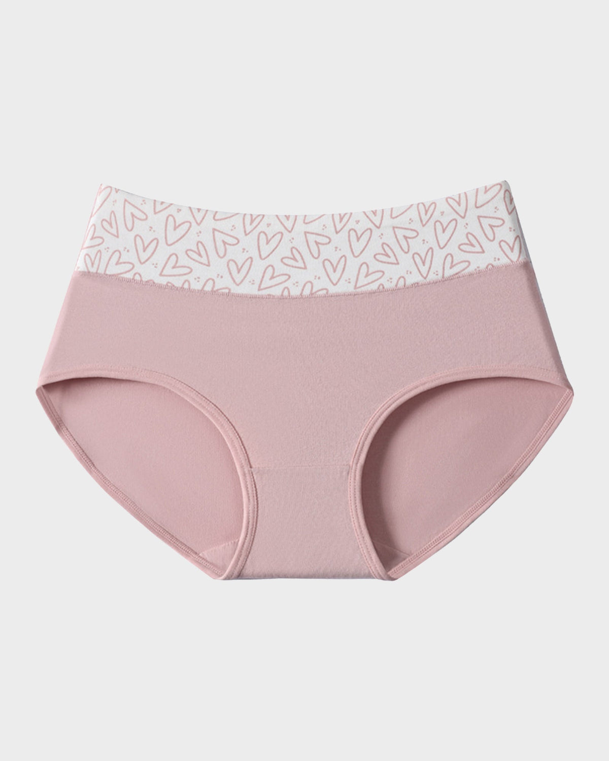 6-Pack Soft Cotton Heart Print High-Waist Panties