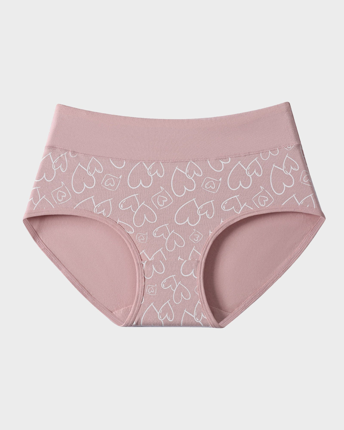 6-Pack Soft Cotton Heart Print High-Waist Panties