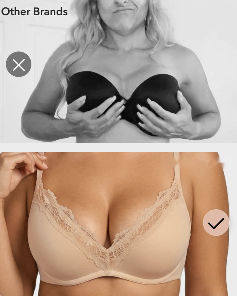Deep V Lace Push-Up Bra