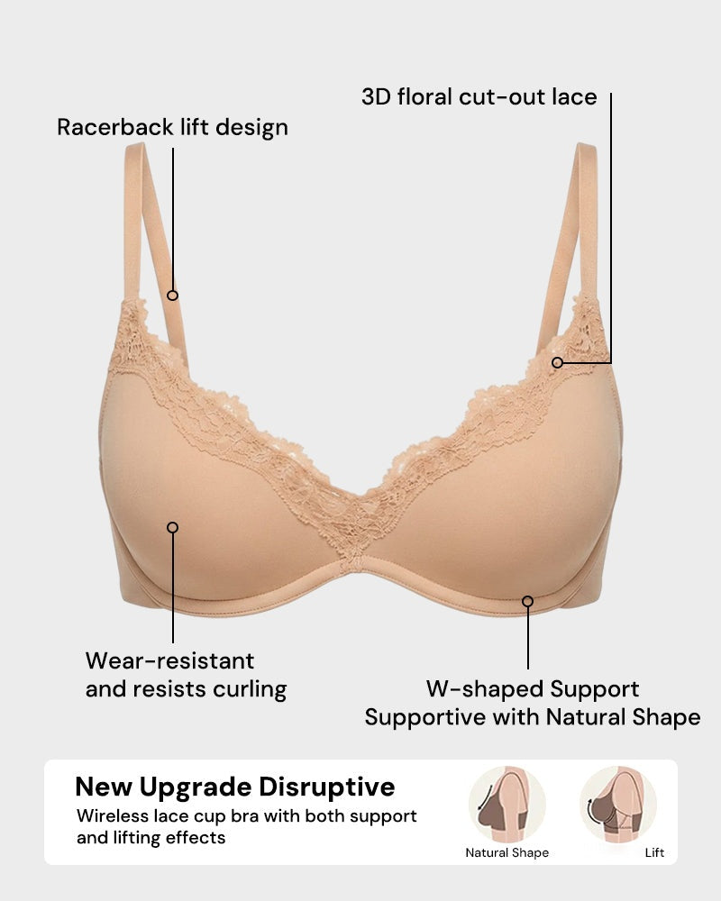 Deep V Lace Push-Up Bra